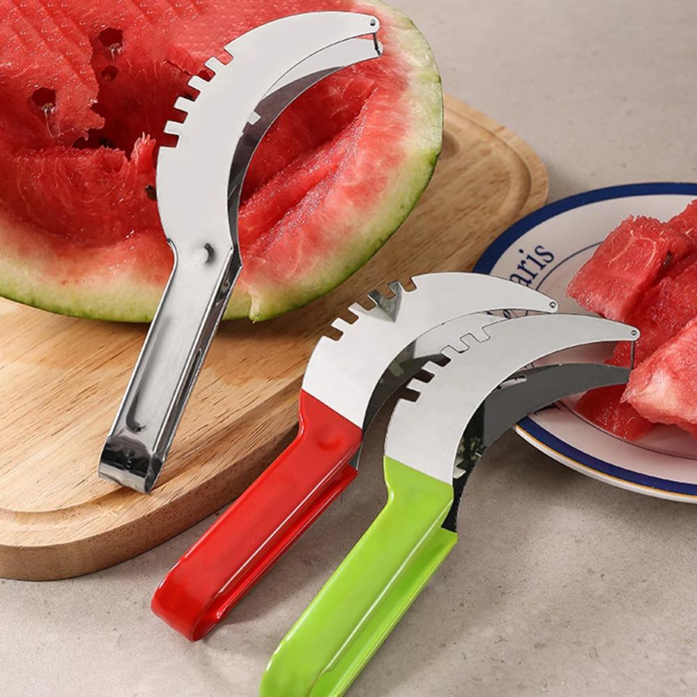 Watermelon Artifact Slicing Knife Stainless Steel Knife Corer Fruit  Vegetable Tools Watermelon Fruit Clip kitchen Accessories