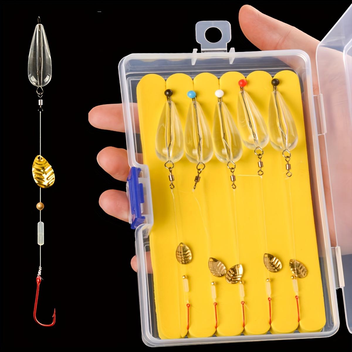 

Набор разноцветных рыболовных приманок - набор предварительно связанных блеснечных блесен с мушками для пресноводного окуня, окуня, форели - включает в себя приспособление для заброса, крючки для нахлыста - 5 шт. A разноцветный