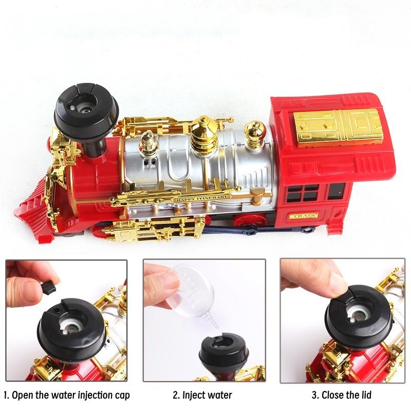 Train Toy for Toddlers Electric Steam Locomotive with Smoke, Light & Sound, Toddler Toy Trucks Ideal Gift for Kids