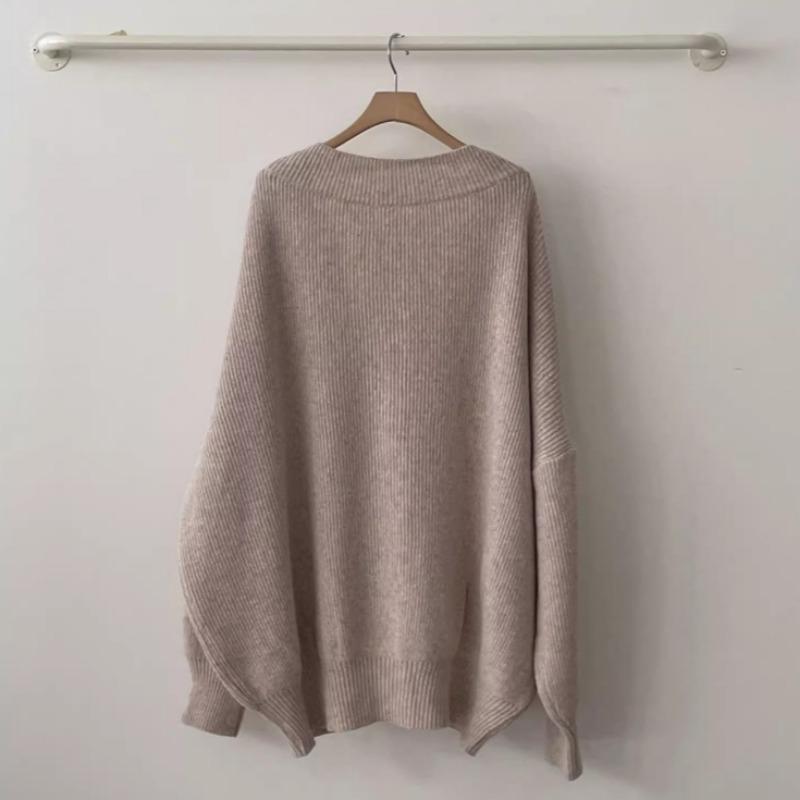 Autumn and Winter Cardigan Sweater Coat Women Knitted Jackets Female Long Sleeve V-neck Loose Casual Sweaters Cardigans