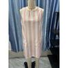 Vintage Striped Mini Dress, Round Neck Sleeveless Women Dress