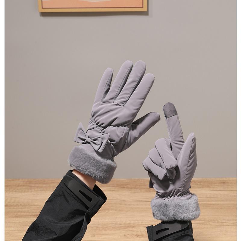 Warm Gloves for Women Plus Velvet Thickened Windproof and Cold Outdoor Cycling Driving Winter Touch Screen Autumn and Winter Gloves