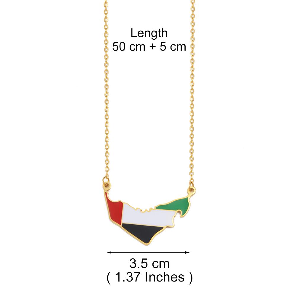 United Arab Emirates Map Flag Necklaces for Women UAE Jewelry #366521 50cm(19.69in)&Necklace