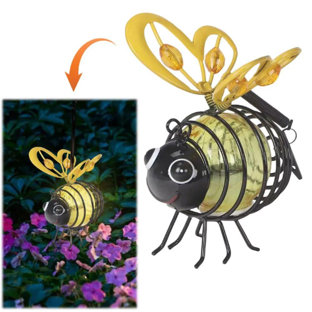 LED-Beleuchtung Solarbetriebenes Hängendes Bienenlicht Solarbetriebene LED-Insekten Bienen-Ornament Garten Dekoration