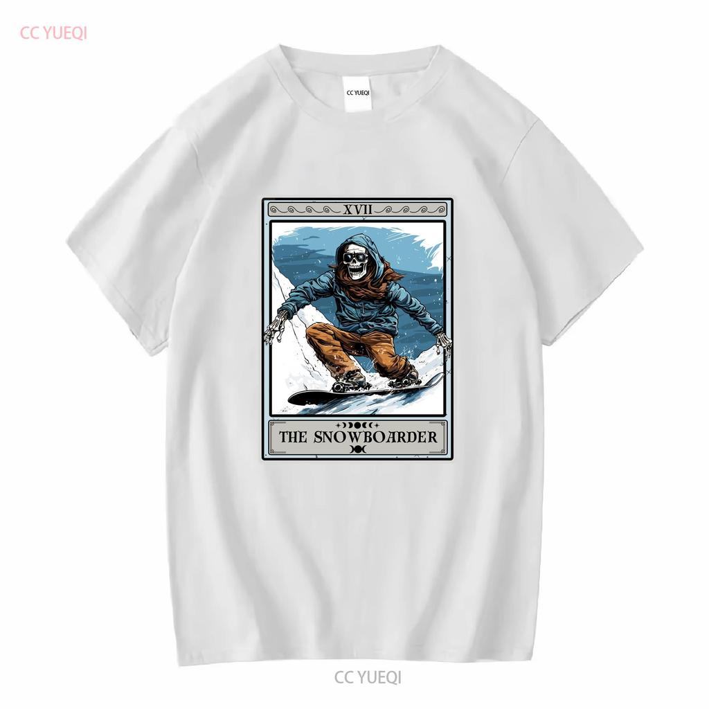 The Snowboarder Tarot Card T Shirt Snowboarding Vintage Washed Soft Top For Everyday Wear Versatile Breathable Casual