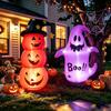 Halloween Yard Decorations Inflatable Items, Suitable for Outdoor Yards, Led Light-Up Ghost Pumpkin Inflatable Decorations for Lawns, Gardens