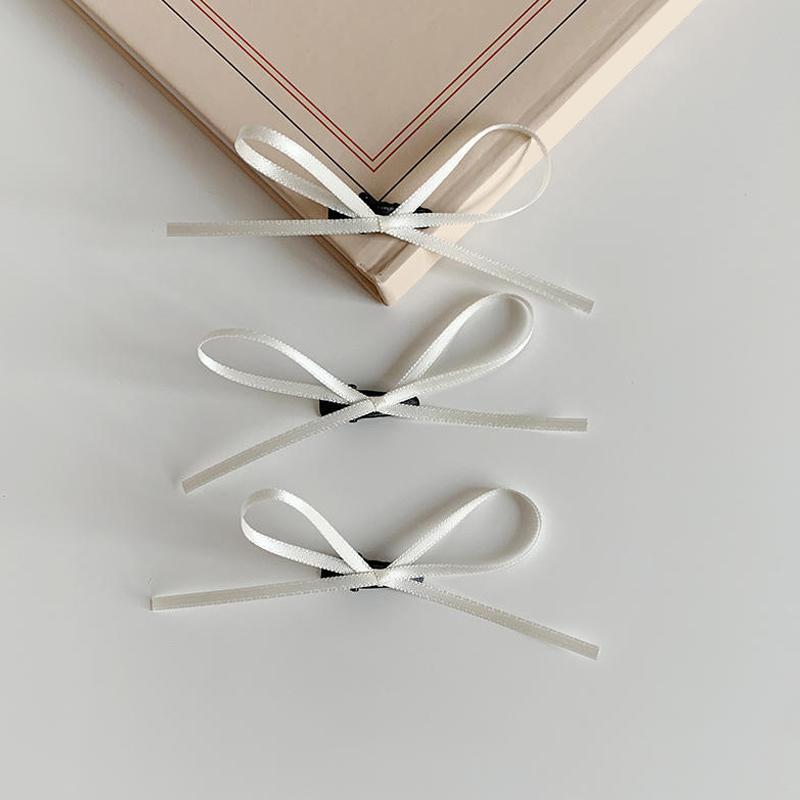3Pcs Sweet Thin Silk Ribbon Bowknot Hair Clips  Cute Barrettes For Women Girls Colorful Lace Hair Clip Hair Accessories