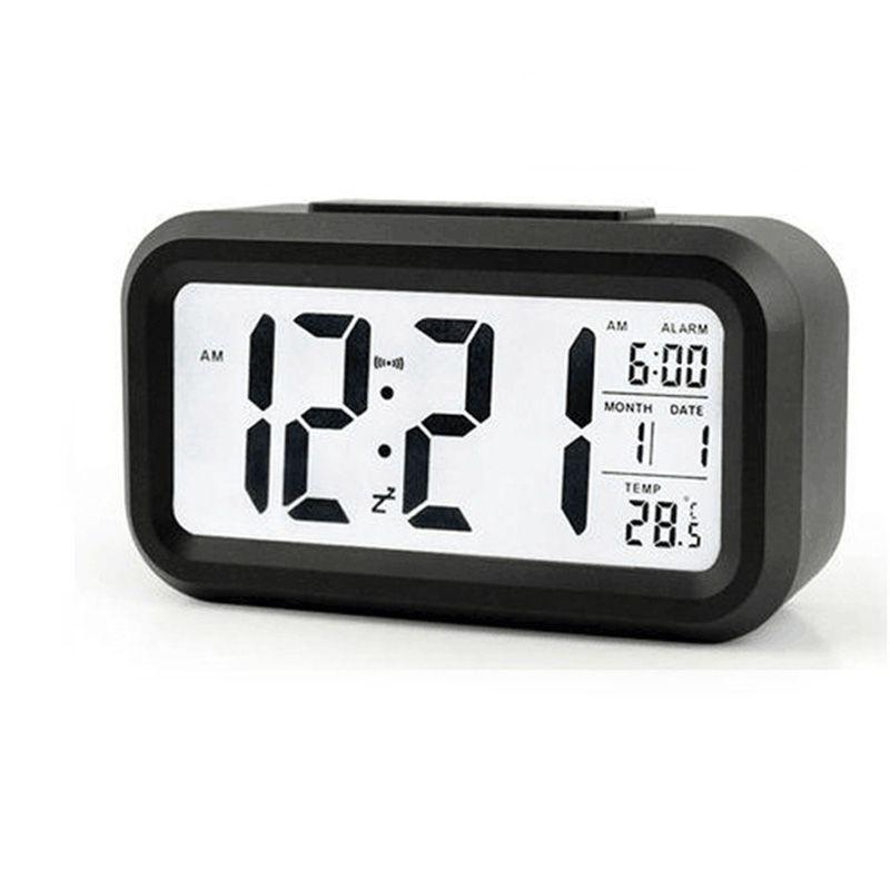 Digital Display Alarm Clock With Snooze Night Light Thermometer- Home Battery Operated