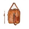 Neue Vollständig Veredeltes Leder Echtes Reise Ziegenleder Duffle Sporttasche Vintage Braun Gepäck Neu