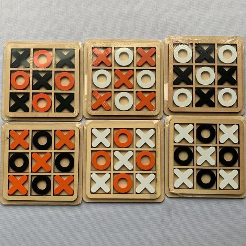 Interakce mezi rodiči a dětmi Dřevěná stolní hra XO Tic Tac Toe šachy Zábavné Vyvíjení inteligentních vzdělávacích hádanek