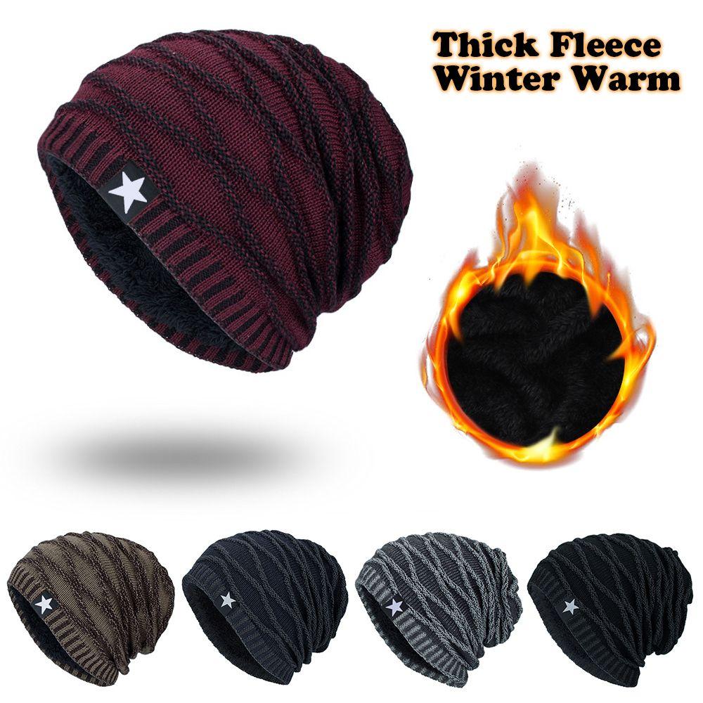 Women and Men Slouchy Fleece Lined Winter Warm Hat Knitted Hat Skull Cap Men's Beanie