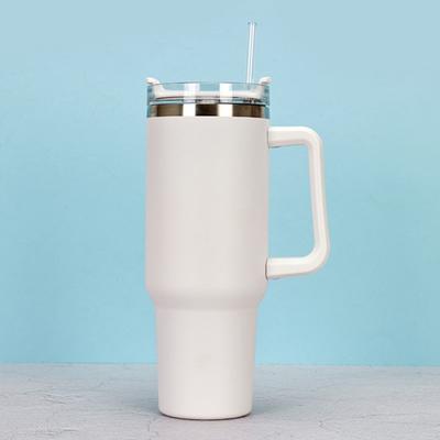 40oz Thermal Cup with Handle Leak-Proof Good Sealing 304 Stainless Steel Reusable Beverage Drinking Vacuum Straw Mug for Daily Life