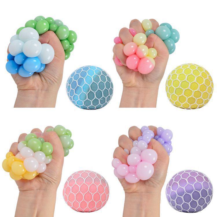 Three-Color Stress Relief Grape Ball - Color-Changing Squeeze Toy