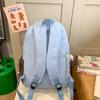 Women's Color Block Backpack Large Capacity School Bag College Cartoon Backpack