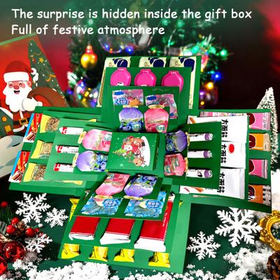 Caixa de Presente de Natal de 5 Camadas Caixa de Presente Explosiva com Fita de Laço DIY Scrapbooking Recipiente Surpresa para Aniversário Festival Lanches Joias Criativo