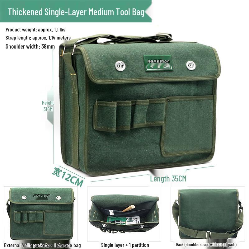 

Heavy-Duty Canvas Electrician s Tool Bag – Multi-Function, Sturdy, Durable, Enlarged Storage for Woodworking & Repair Tools