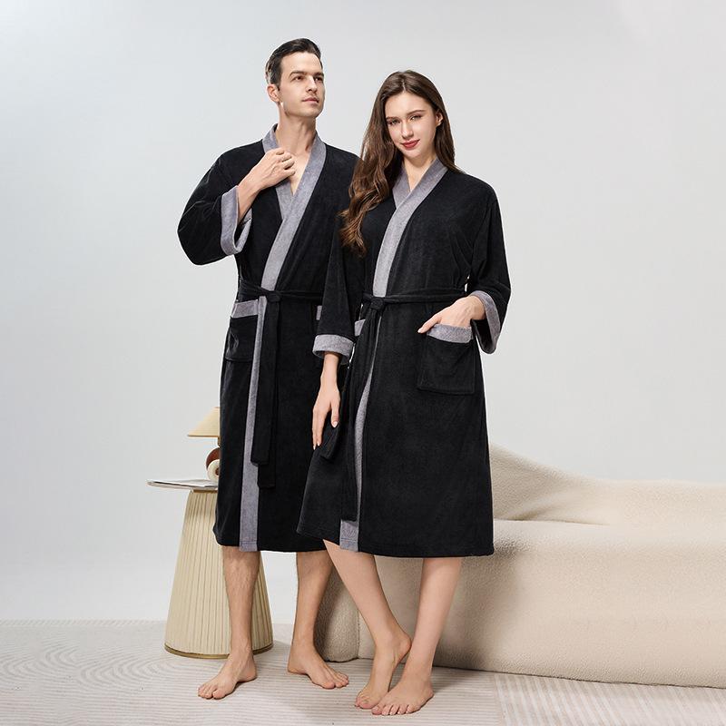 Unisex Towel Bathrobe - Four Seasons Style Yukata, Perfect for Hotel, Salon, Couples, and Women's Pajamas.