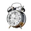 Luminous Silent Metal Ringing Alarm Clock for Student Dormitory or Children's Room, Rechargeable with Snooze Feature