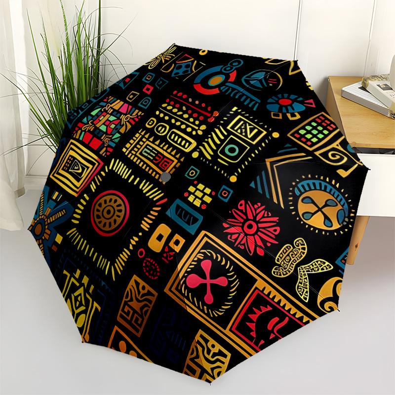 

1pc Abstract Patterns Open/Close Folding Umbrella, All- Portable Umbrella for & Men, Stylish Accessory (Holiday Gift) 8-Rib yy251213152