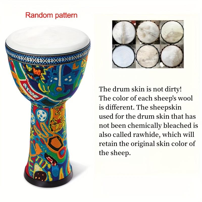 FF Bonfires 8-Inch Traditional African Djembe - Goatskin Hand Drum for Beginners, Percussion Circle Instrument