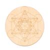 Collectibles Flower of life Arts And Crafts Wood Chakra Pattern Coaster Circles Carved Round Edge