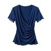 Women's Mesh Ice Silk V-Neck Short Sleeve Tee - Slimming Chic Summer Top