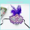Party Costume Mask With Feather Accents For Halloween And Themed Celebrations