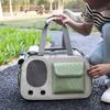 Pet Carrier Bag Brthable Foldable Oxford Cloth Steel Wire Frame Cat Travel Handbag with   Strap for Outdoor