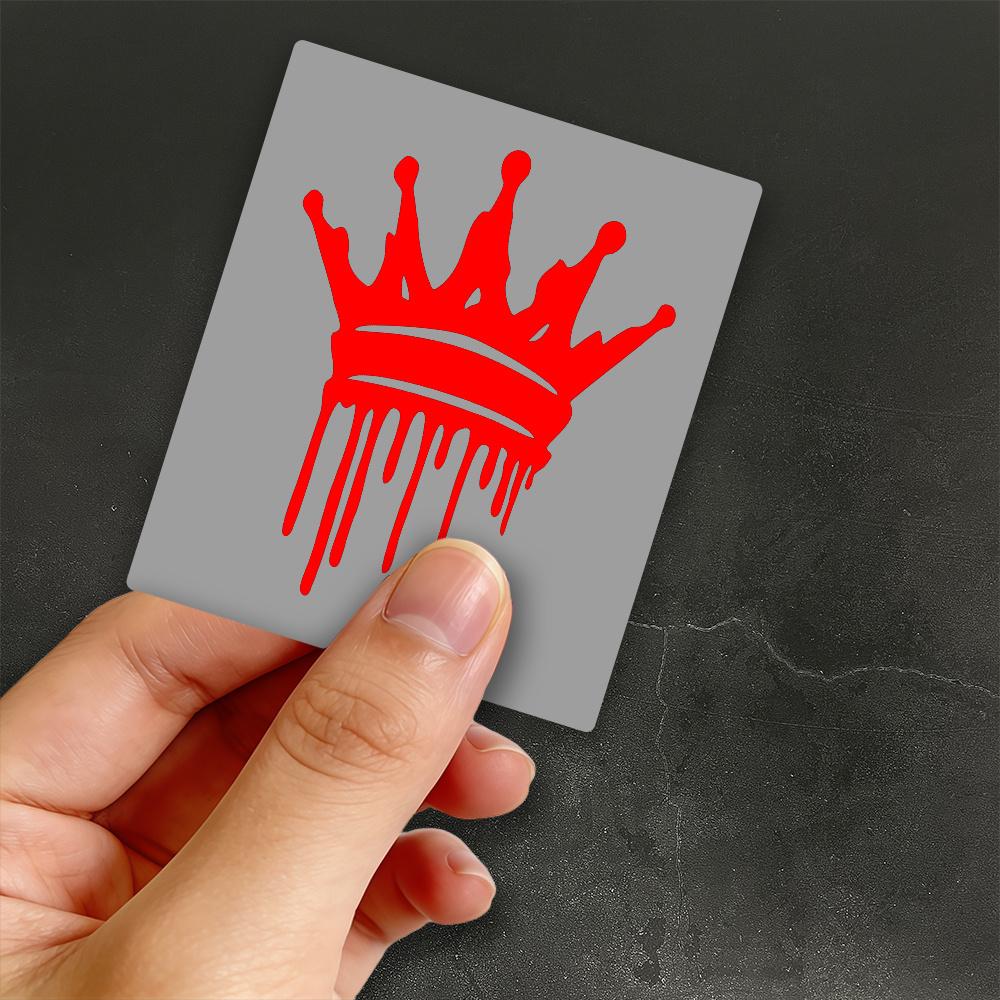 Wasserdichter Vinyl-Aufkleber, Rot-Weißes Tropfkrone Graffiti Decal, Dekoration für Motorradhelm Kraftstofftank Karosserie