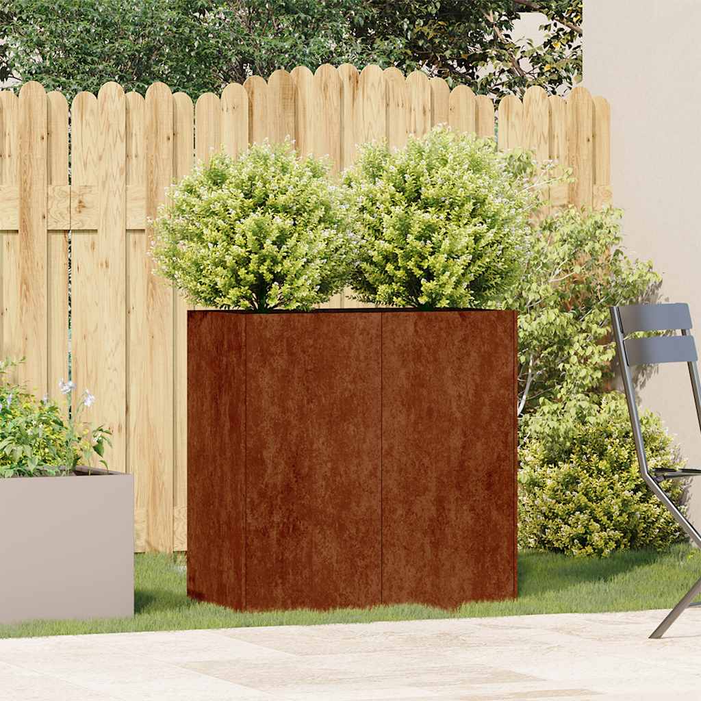 Rustic Planter Box 80 x 40 x 80 cm Weatherproof Steel