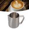 Frothing Pitcher 304 Stainless Steel Pull Flower Cup Coffee Milk Frother 600ml Pointed Mouth Silver