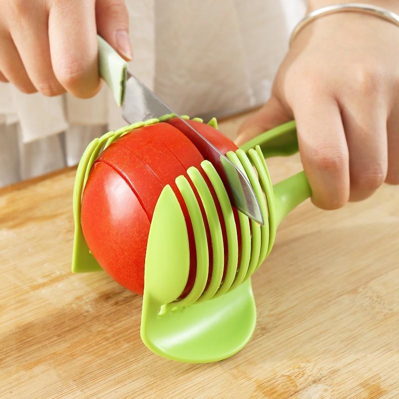 Handlicher Tomatenschneider Zitronenschneider Schneidehilfe Schneidehalter Küchenhelfer