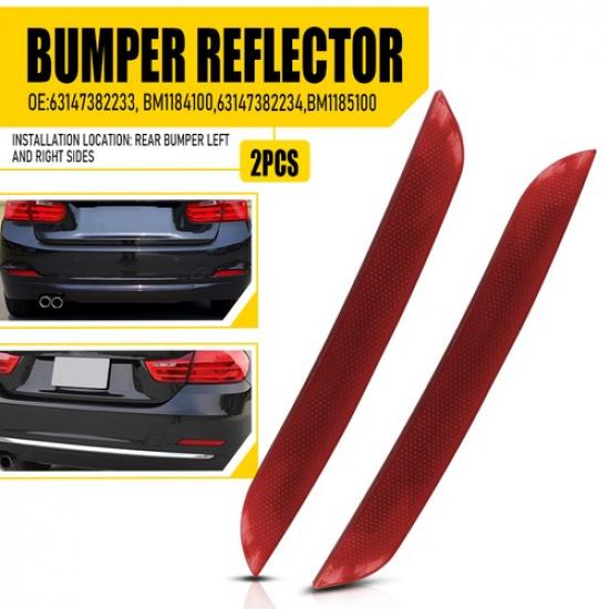 Pair Bumper Rear Reflector Lamp LH&RH For 12-17 BMW 320i 328 BM1184100 BM1185100