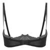 Dámská krajková podprsenka s řasenkami a květinovým vzorem 1/4 košíčky Push-up s kosticemi Bralette Balconette