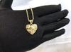 Hip Hop Unique Design Gold Nugget Cut Heart Shaped Charm Pendant Necklace for Women/men Jewelry