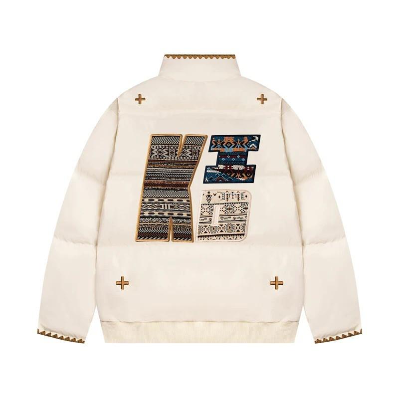 2025 Winter Ethnic Style Padded Jacket Men Women Loose Fit Thick Stand Collar Warm Coat Casual Bread Outerwear