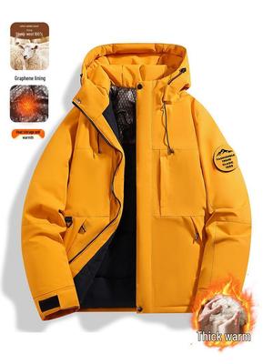 Graphene-Enhanced Couple's Winter Outdoor Jacket - Thick, Warm Cotton for Men & Women