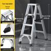 Heavy-Duty Aluminum Folding Ladder: Indoor/Outdoor Telescopic, Double-Sided, Portable.
