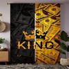 2pcs- Black and Gold US Dollar Printed Curtains, Pole Bag Curtains, Christmas Decorations, Home Decorations, Room Decorations