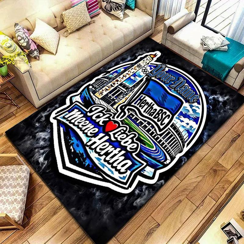 Hertha BSC Custom Name Carpet Rug for Living Room Bedroom Home Sofa Decoration,Kids play Non-slip Floor Mat