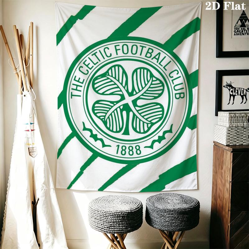 Celtic Football Club Wall Tapestry Aesthetic Wall Hanging Printed Fabric Blanket Decorative Tapestries for Bedroom Living Room Home Decor