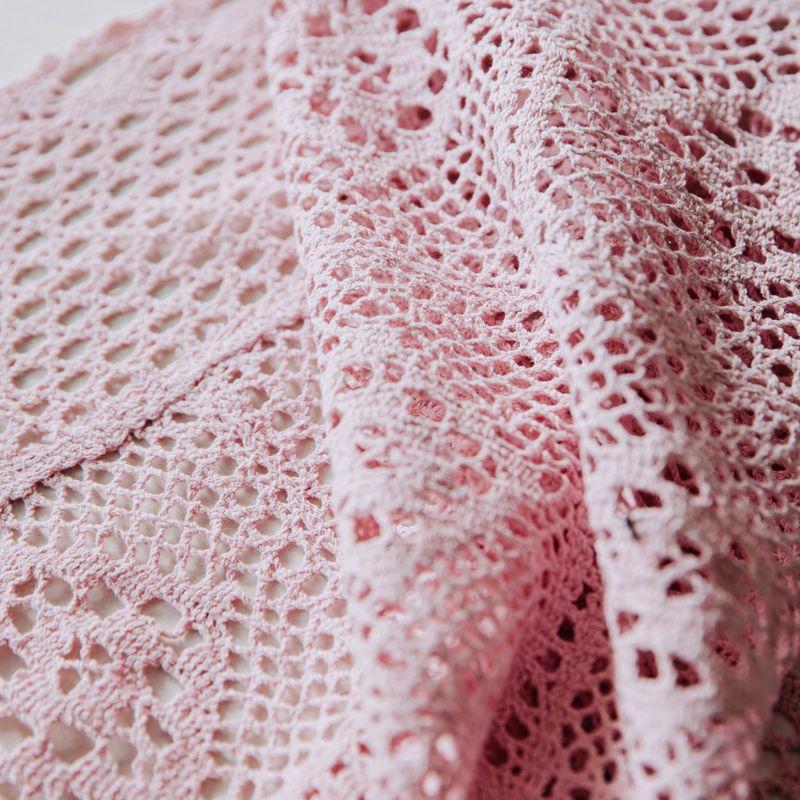 Round Tablecloth Imitation Crochet Forest Style Hollow Lace Coffee Table Cover with High Aesthetic Value Photo Background