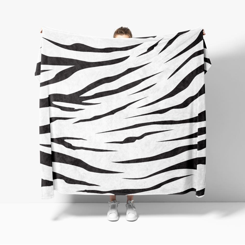 Coperta in Flanella con Fantasia a Strisce di Zebra 3D Calda Morbida Piumone Coperte da Divano Decorazione Camera da Letto
