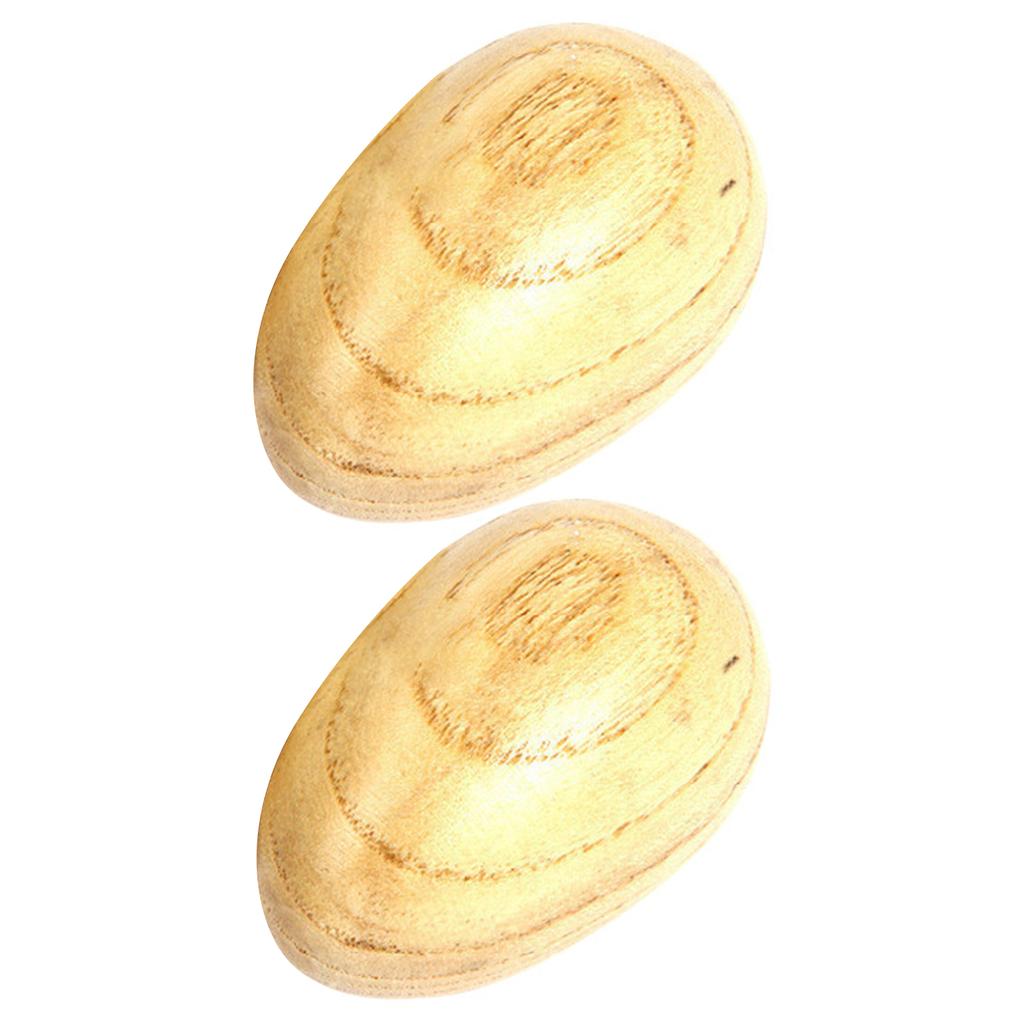Eggs Shakers Wood Finger Castanets Smooth Musical Instrument Tool Early Learning Musical Toy for Kids Boys Girls Toddlers