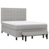 3136589 vidaXL Lit à sommier tapissier avec matelas Gris clair 140x190cm Tissu