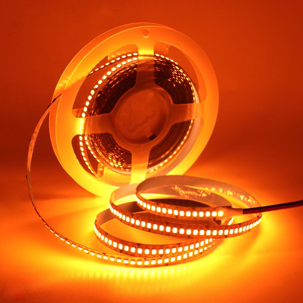 DC 12V LED Strip Light Orange 2835 SMD 120/240LEDs Flexible LED Tape 4mm 8mm 10mm Width LED Ribbon Light Rope for Decoration 5M