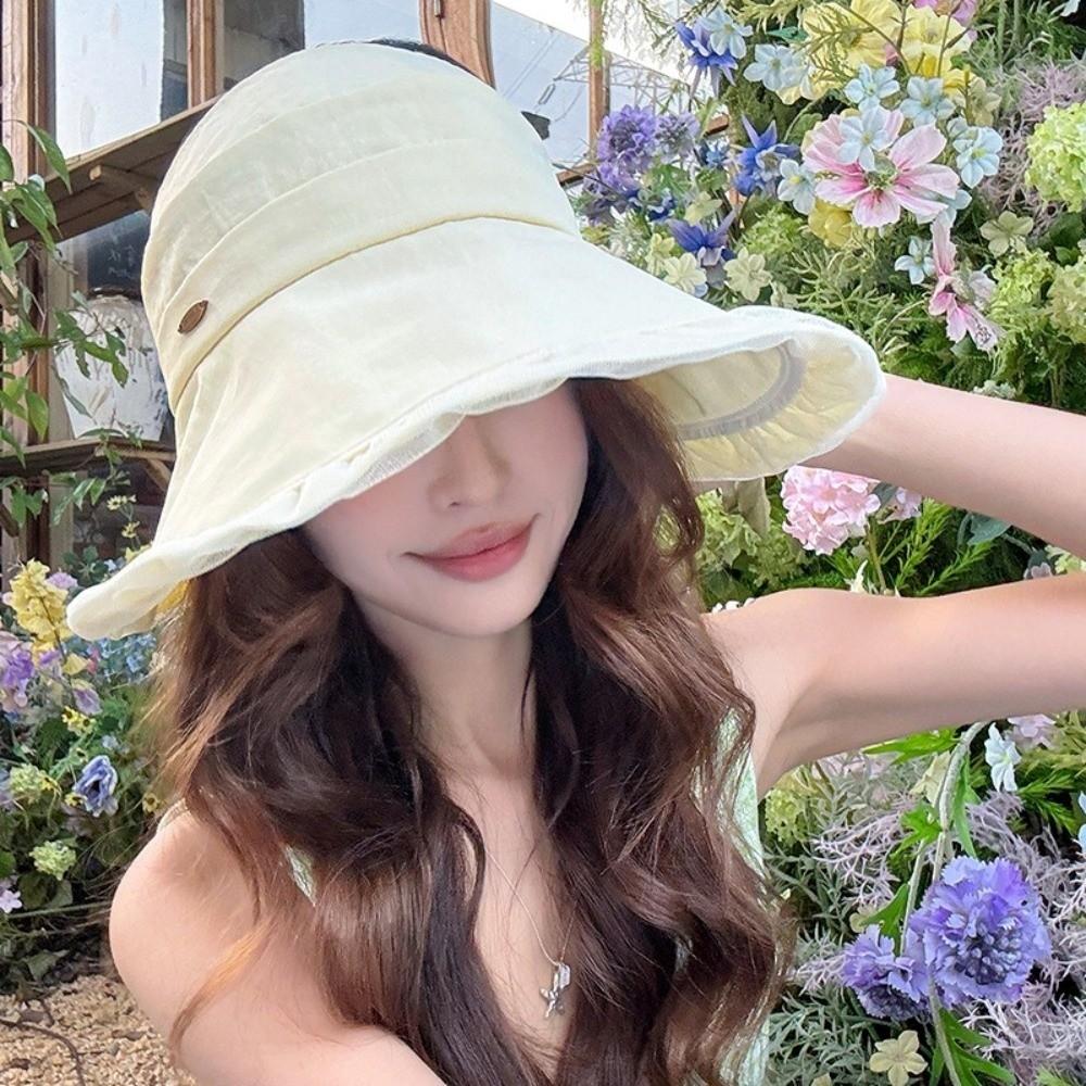 Korean Style Sun Protection Cap UV Protection Beach Hat Outdoor Bucket Hat  Sports Events