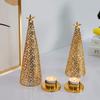 Gold Christmas Tree Candle Holder Hollow Scented Candle Stand Tealight Candle Holder  New Year