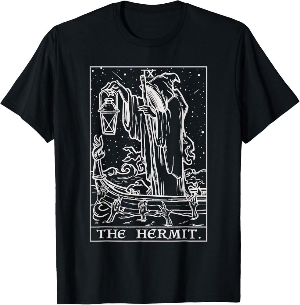 

The Hermit Tarot Card Gothic Halloween Grim Reaper Occult T-Shirt M