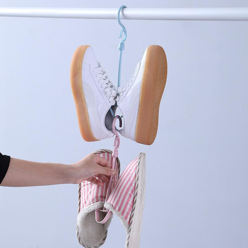 3PCS/1PC Hanging Shoe Hook Balcony Drying Shoe Rack Dormitory Balcony Hanging Shoe Rack Plastic Storage Rack